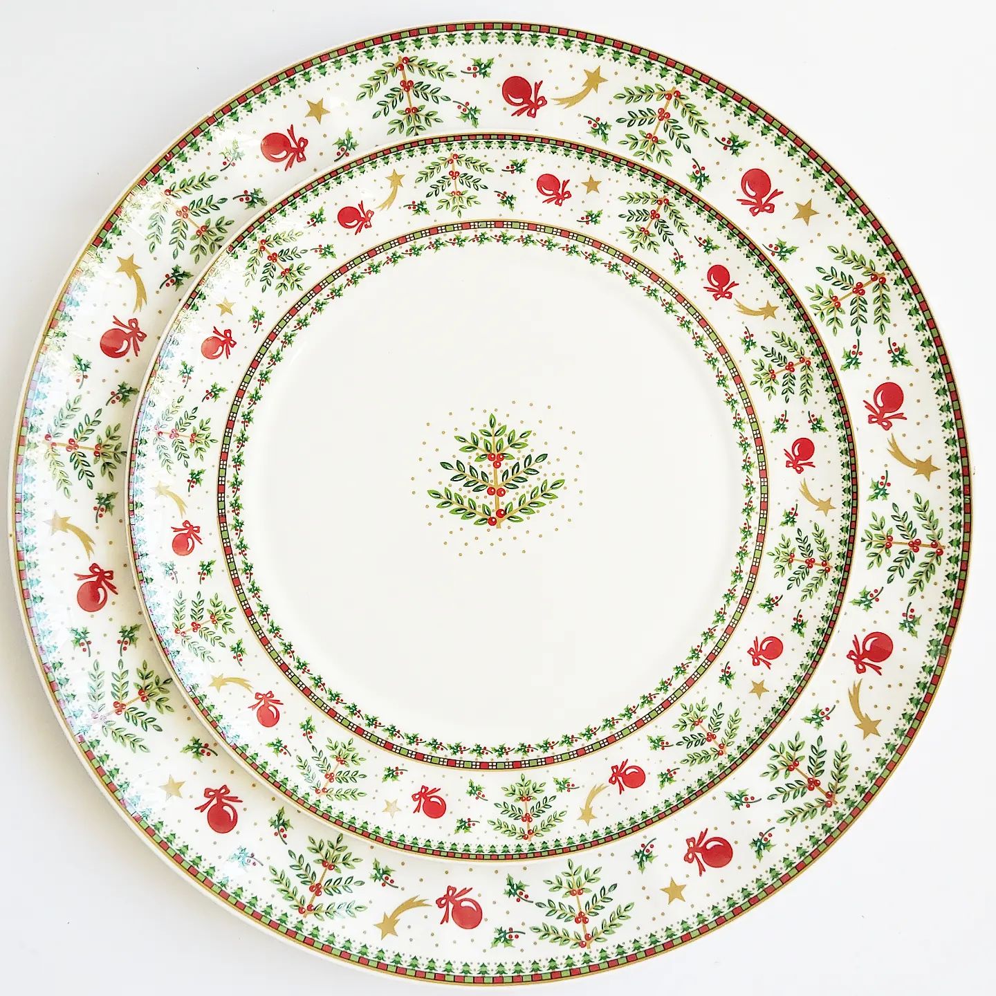 Conjunto de Porcelana Natalino com 2 Peças