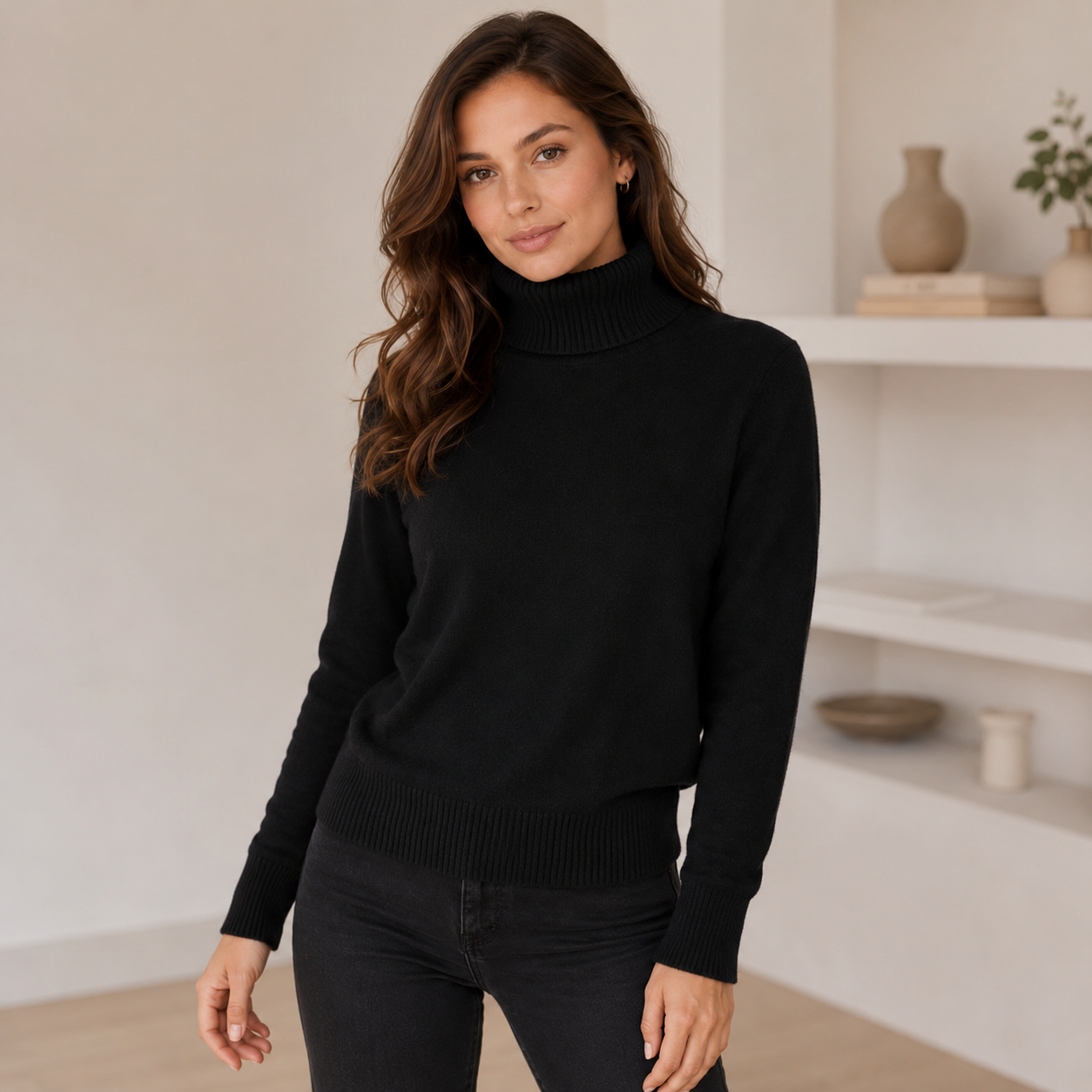 Blusa Cacharrel Feminina Gola Alta Tricô Inverno | CozyLayer