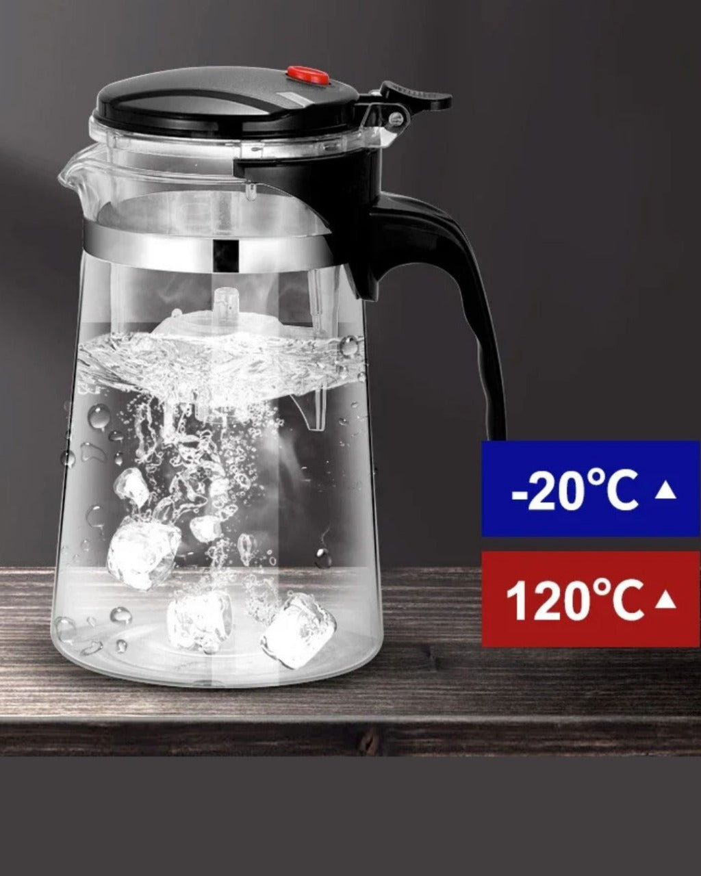 Chaleira em Vidro Resistente ao Calor com Infusor para Chá