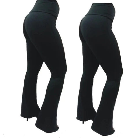 Calça Feminina Flare Flanelada Térmica com Cintura Alta