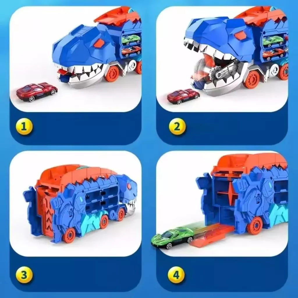 Caminhão Rampa Engole Dinossauro Brinquedo Infantil
