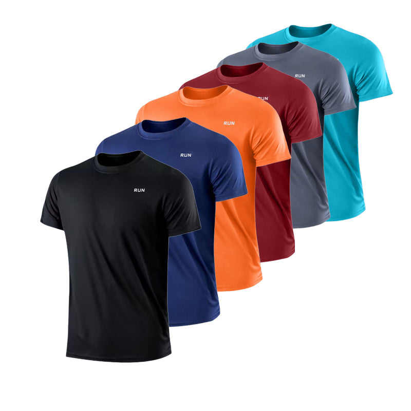 Camiseta Masculina em Seda Gelo de Secagem Rápida Respirável