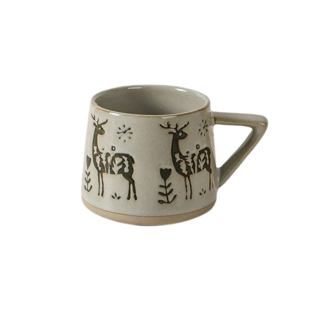Caneca Natalina de Cerâmica com Alça Resistente ao Calor