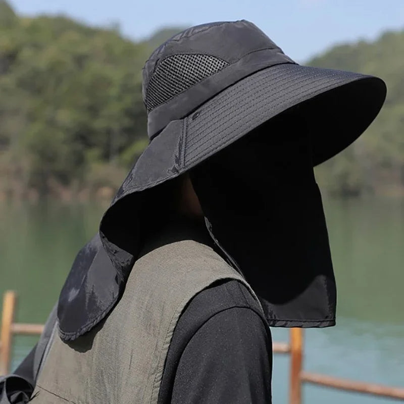 Chapéu Unissex de Verão com Proteção UV e Protetor de Pescoço