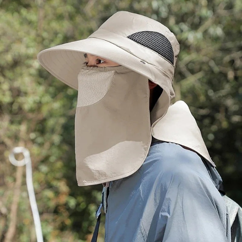 Chapéu Unissex de Verão com Proteção UV e Protetor de Pescoço