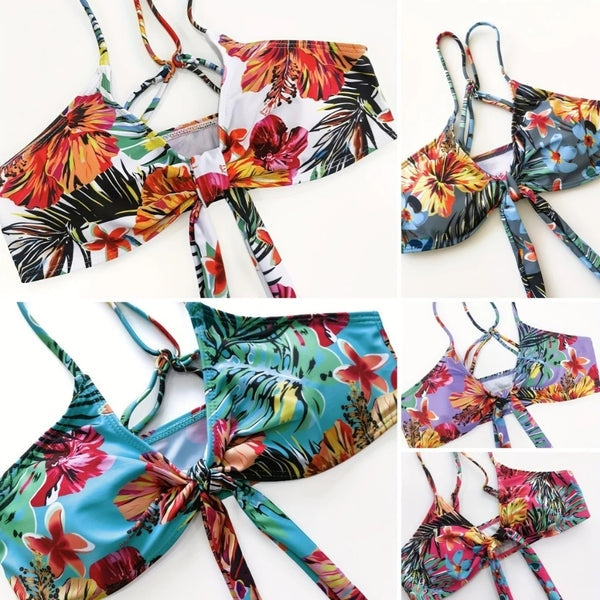 Conjunto Biquíni 3 Peças Floral com Saída de Praia