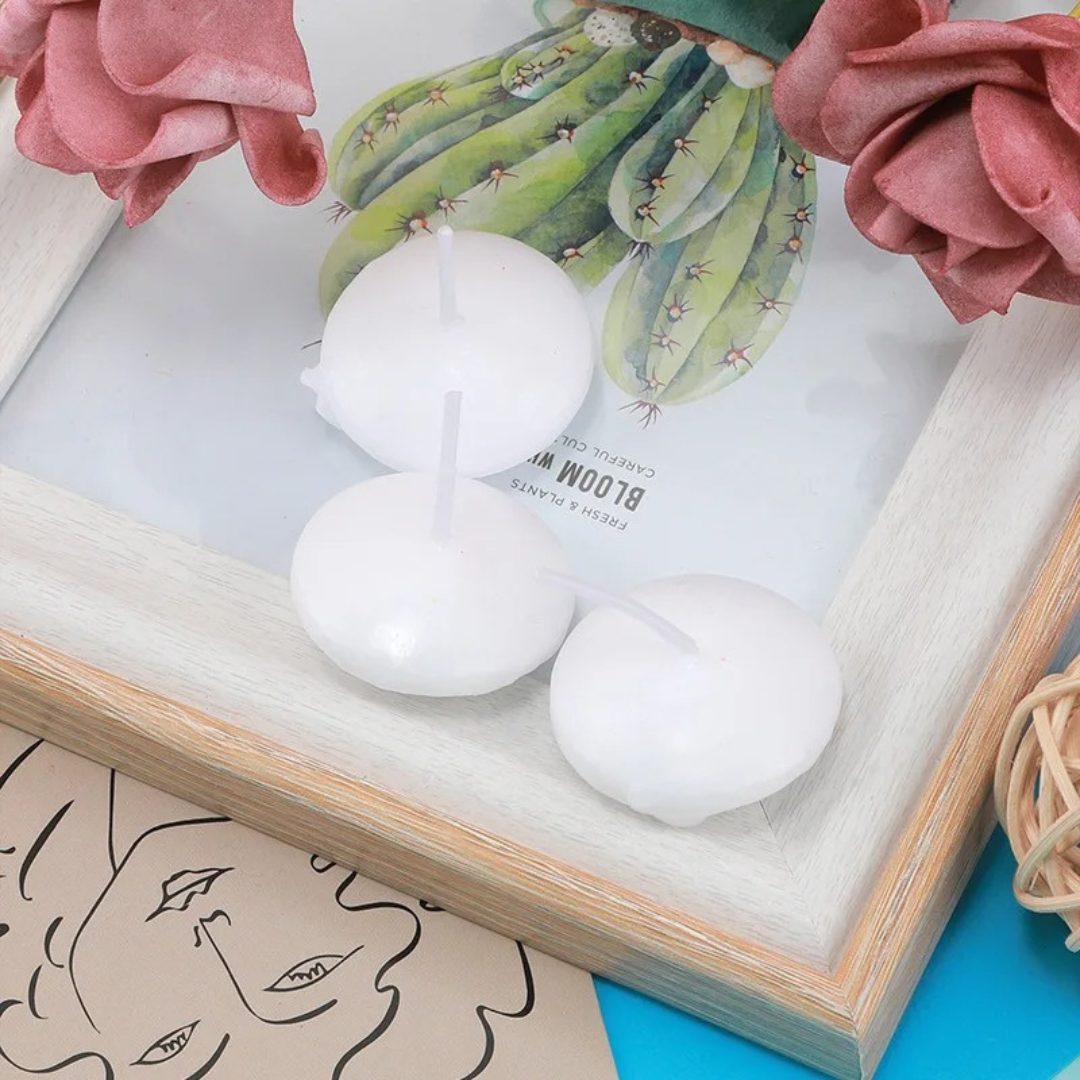 Discos de Velas Flutuantes Brancas para Decoração