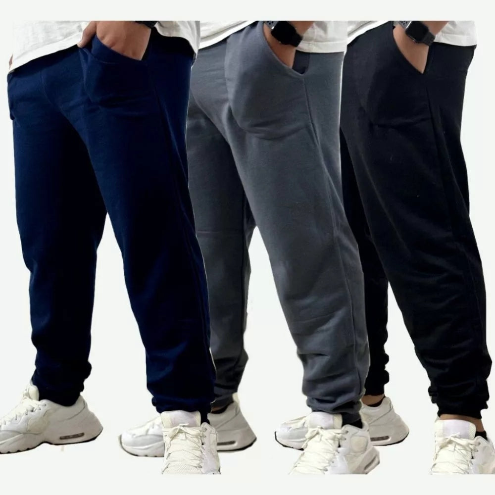 Kit com 3 Calças Masculinas de Moletom de Inverno