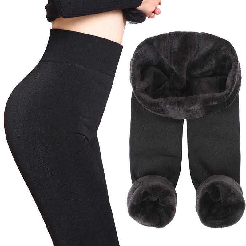 Meia-Calça Feminina Térmica de Flanela com Cintura Alta