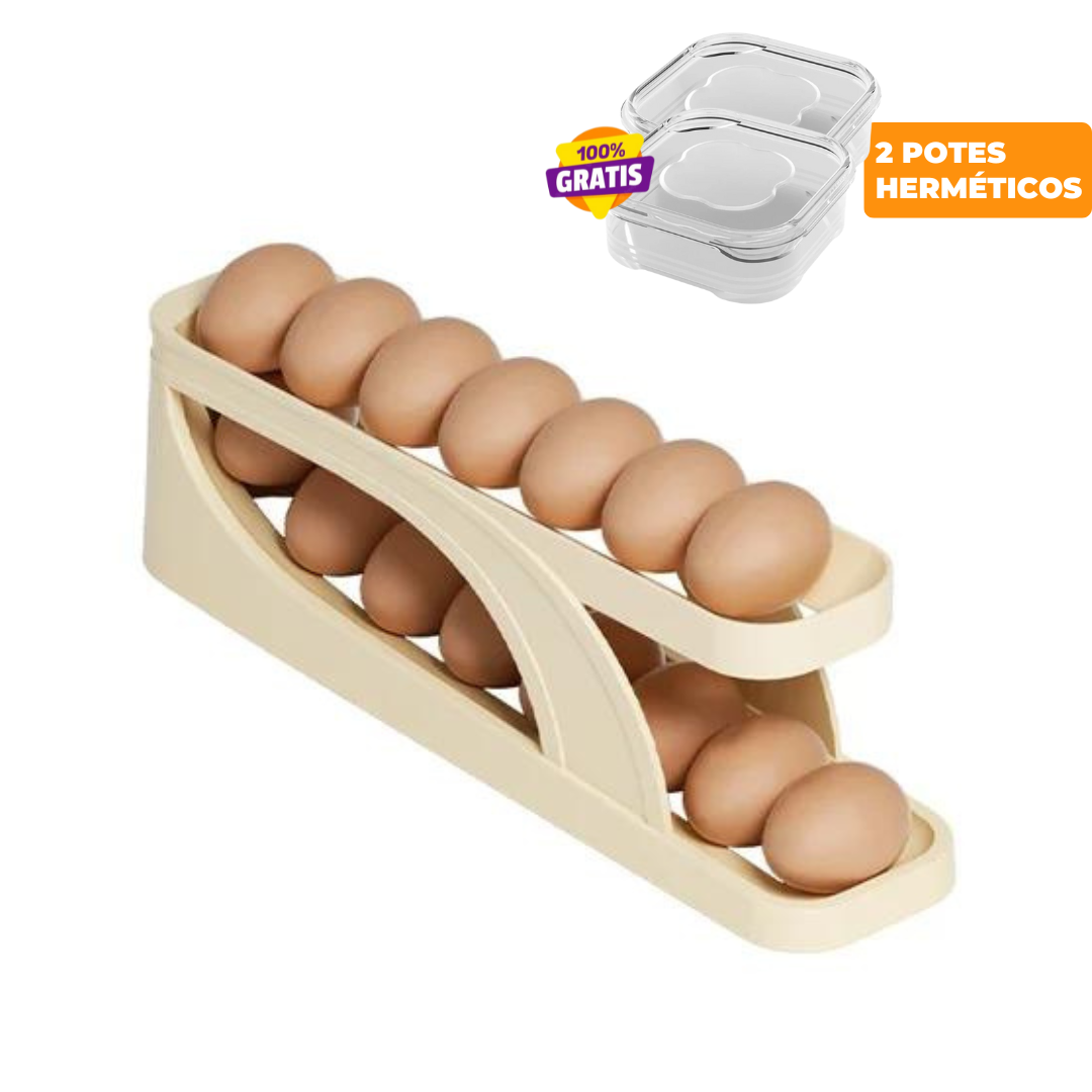 Organizador de Ovos com Rolagem Automática | EggMaster + Brindes Exclusivos 🎁
