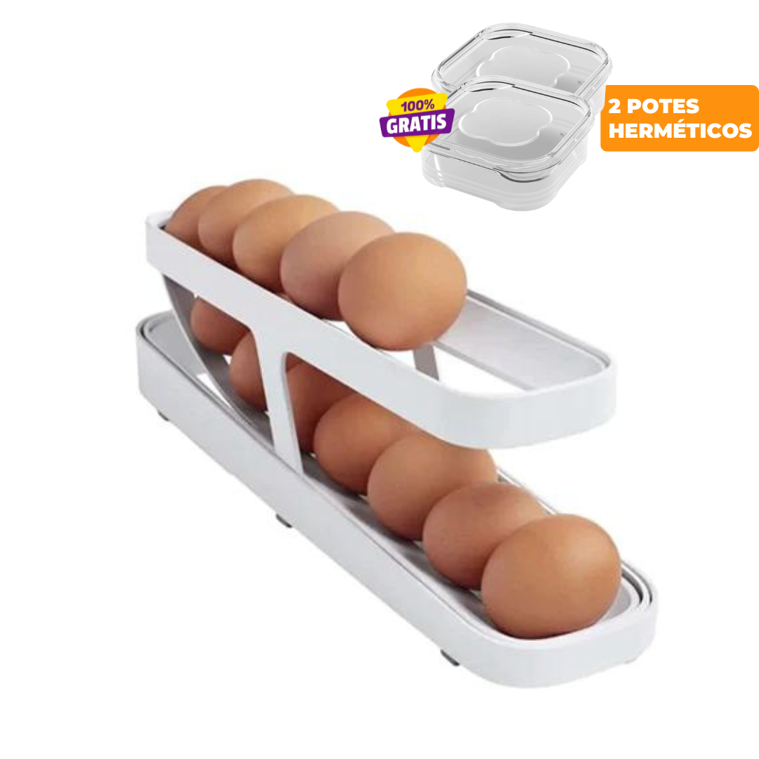 Organizador de Ovos com Rolagem Automática | EggMaster + Brindes Exclusivos 🎁