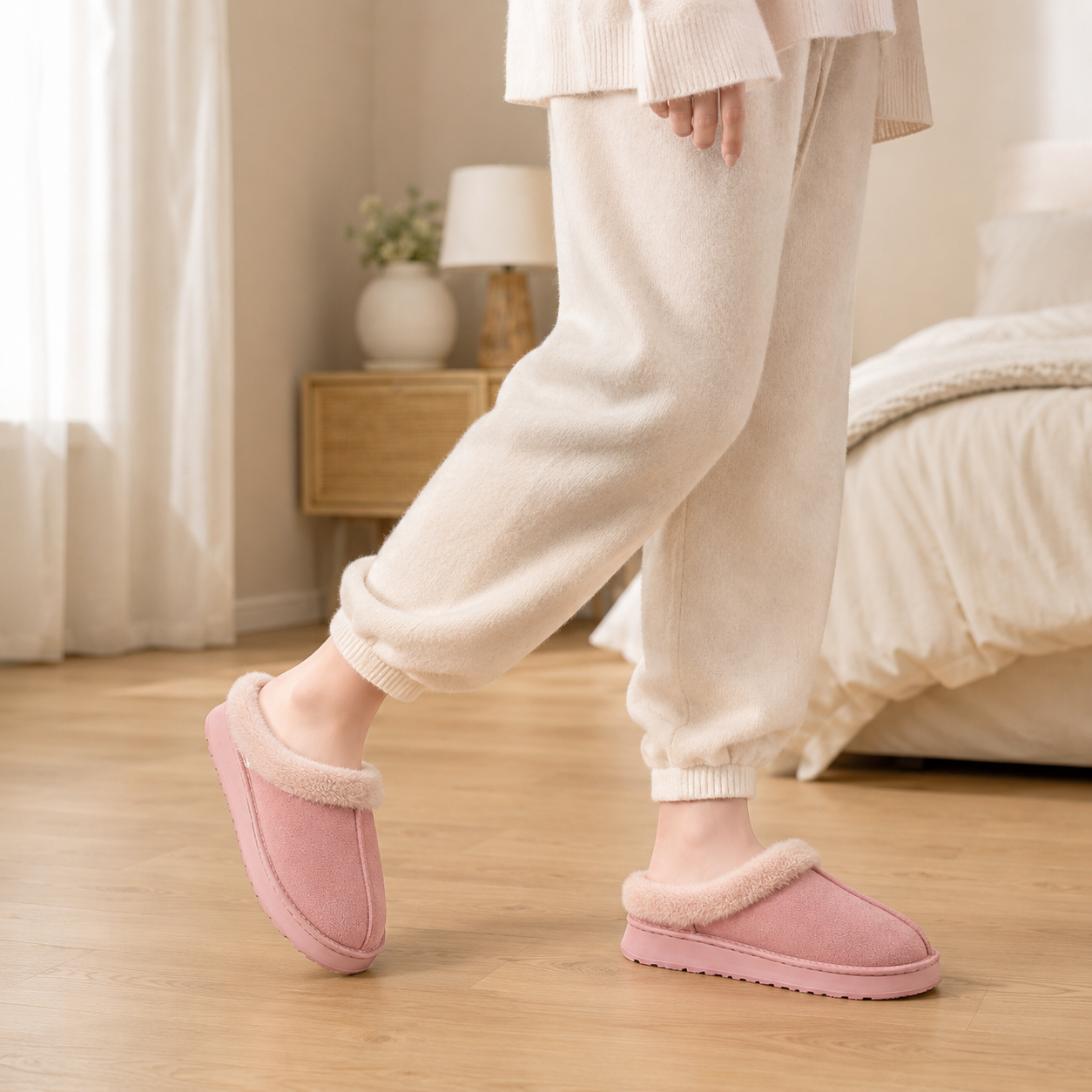 Pantufa Unissex Peluciado com Sola Antiderrapante para Inverno