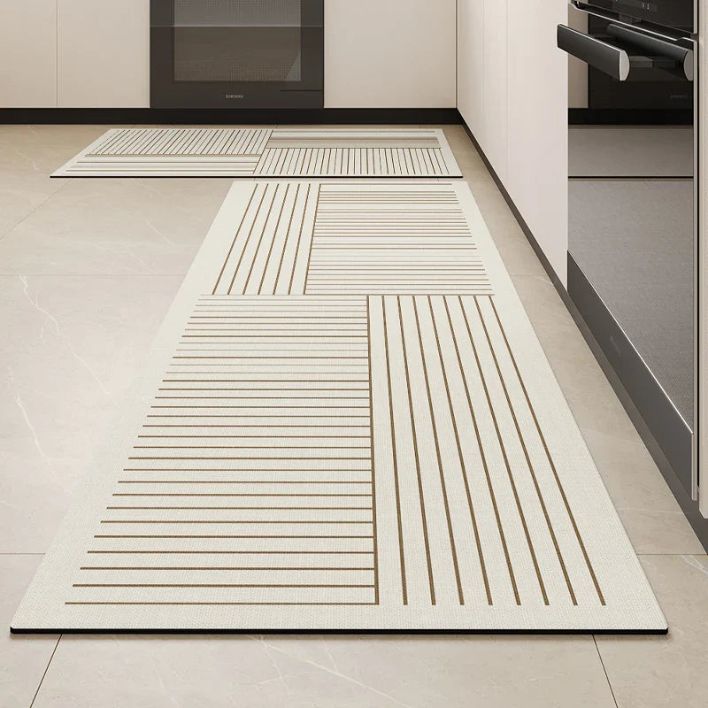 Tapete de Cozinha Absorvente Antiderrapante Listrado | StripeDry