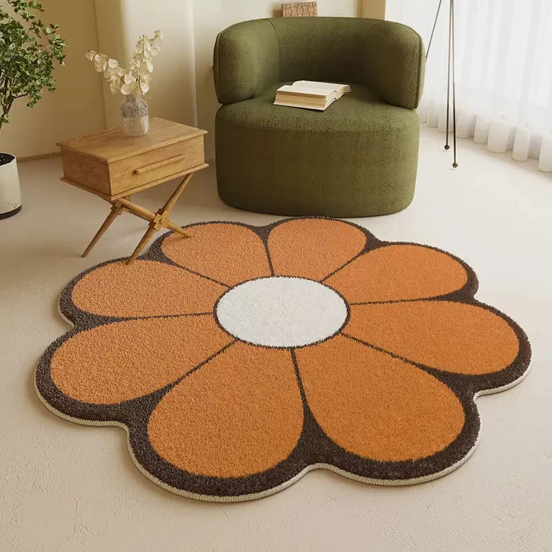 Tapete de Flor Felpudo Redondo para Decoração