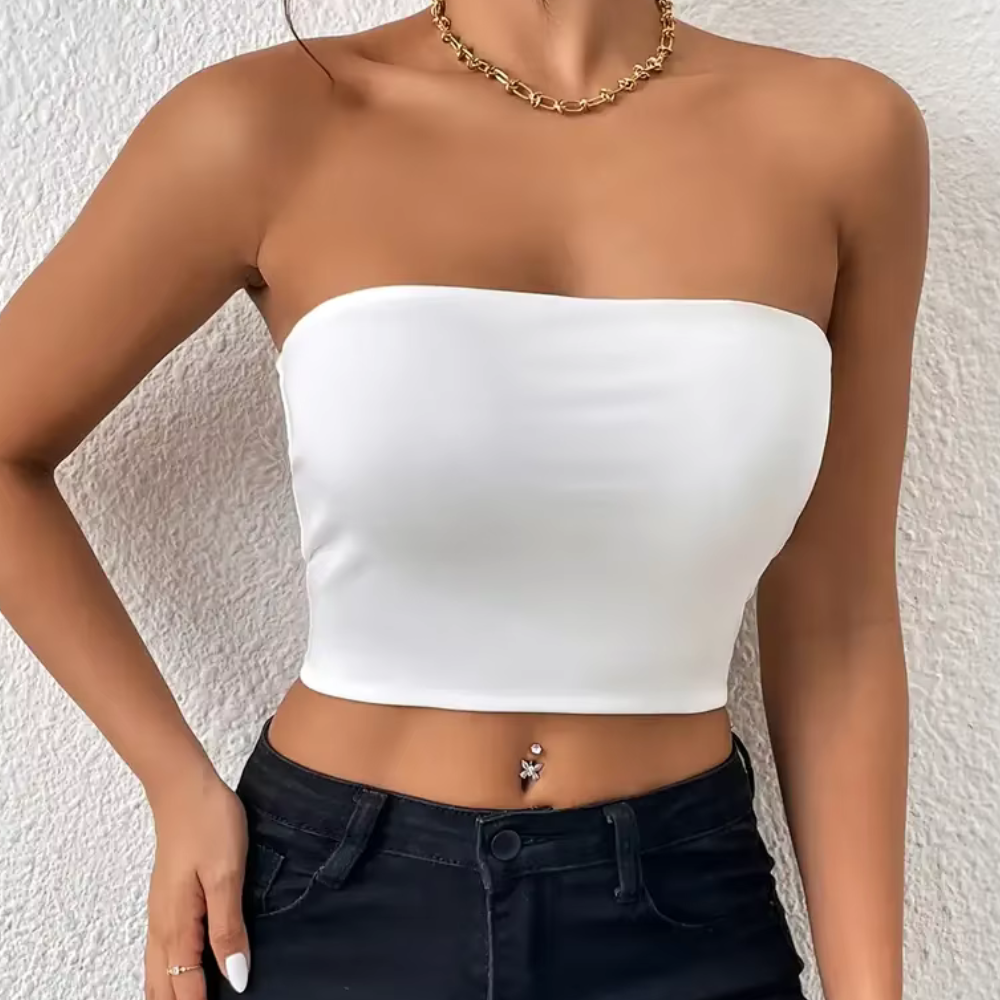 Top Feminino Tomara que Caia de Seda Gelo