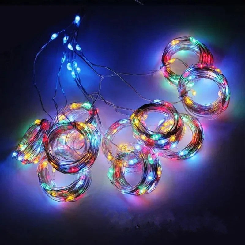 Varal de Luzes Led Impermeável para Decoração de Natal