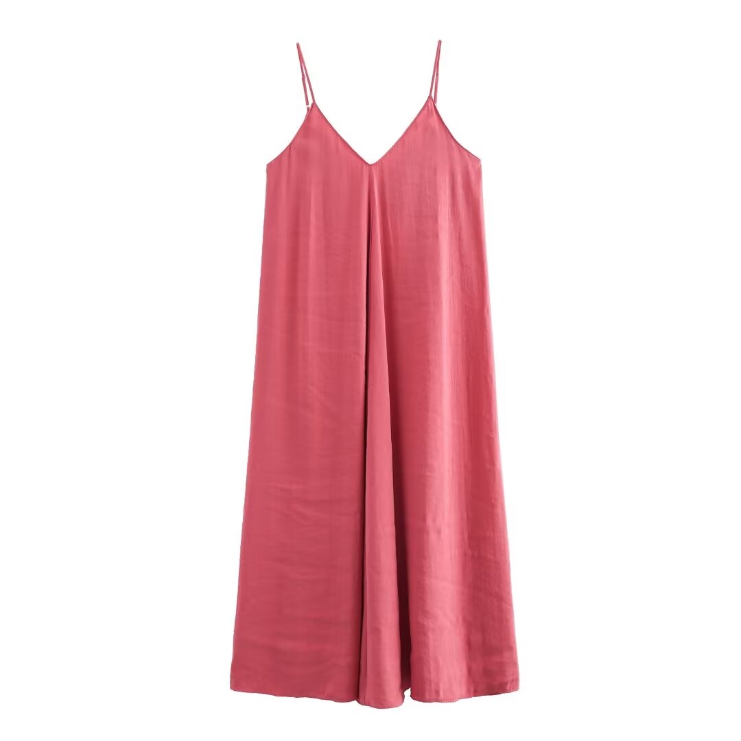 Vestido Feminino Longo de Verão Drapeado com Costas Nua