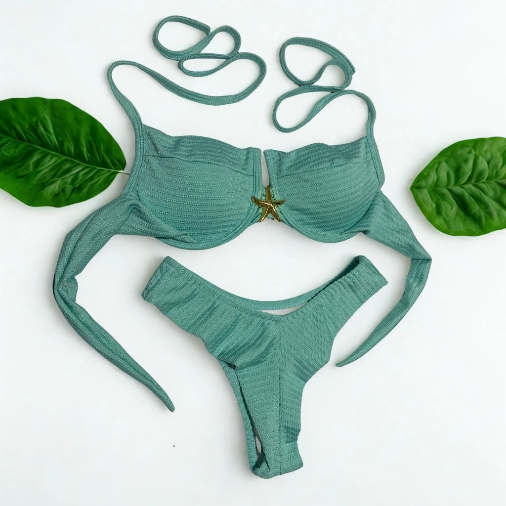 Biquíni Feminino Meia Taça com Bojo e Calcinha Asa Delta
