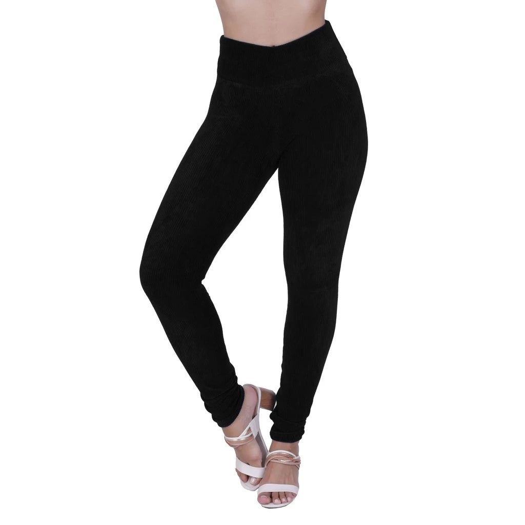 Calça Legging Feminina Flanelada de Veludo de Inverno