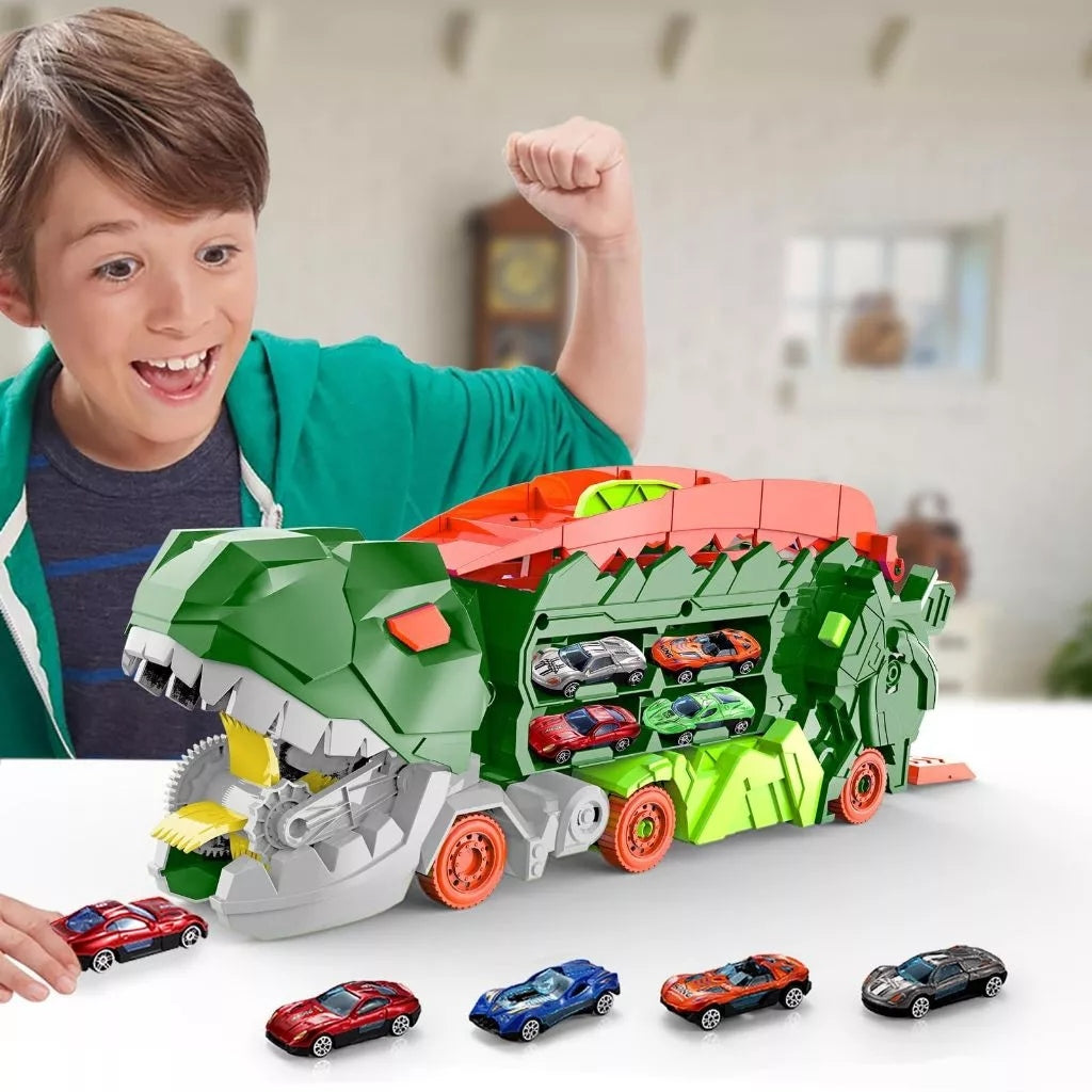 Caminhão Rampa Engole Dinossauro Brinquedo Infantil