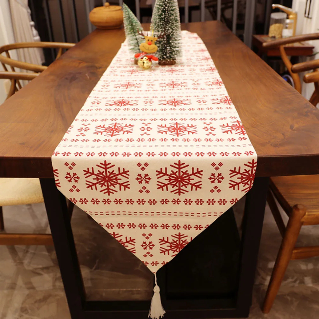 Caminho de Mesa Natalino Floco de Neve