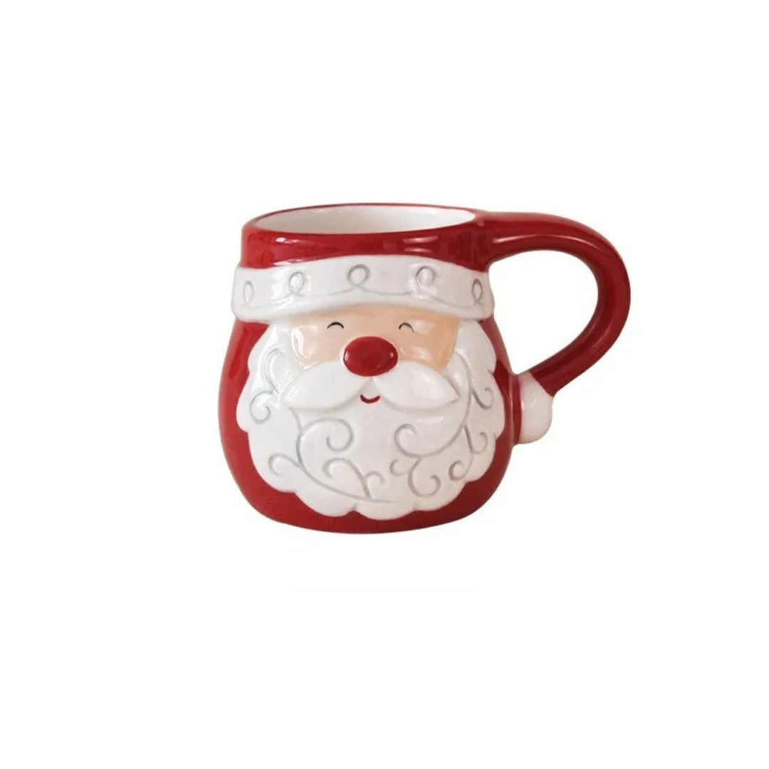 Caneca de Cerâmica Natalina em Alto Relevo