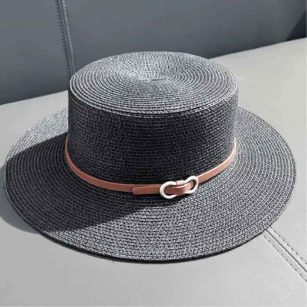 Chapéu Feminino Praia de Palha com Faixa Elegante