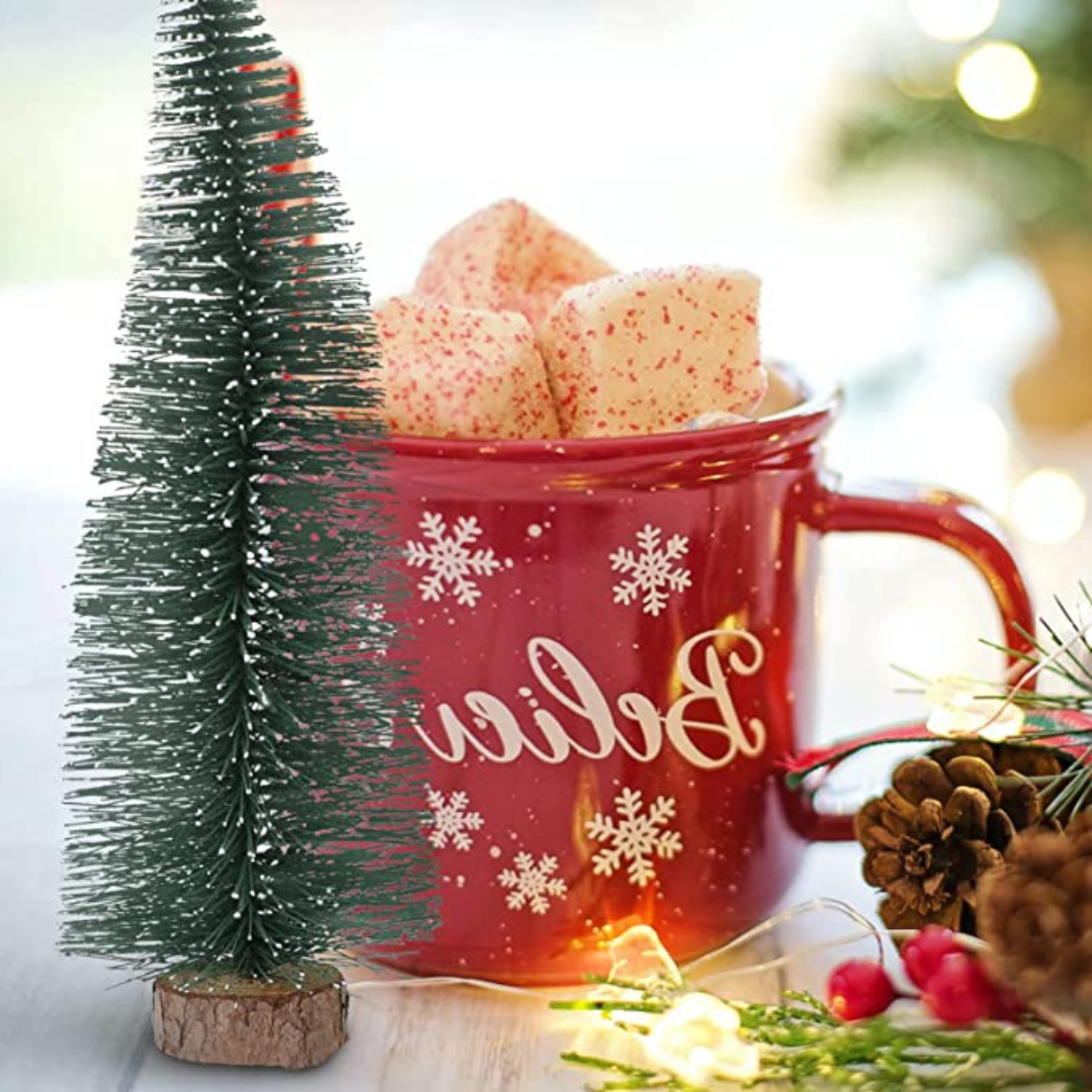 Mini Árvore De Natal Com Bases De Madeira Para Festa De Natal