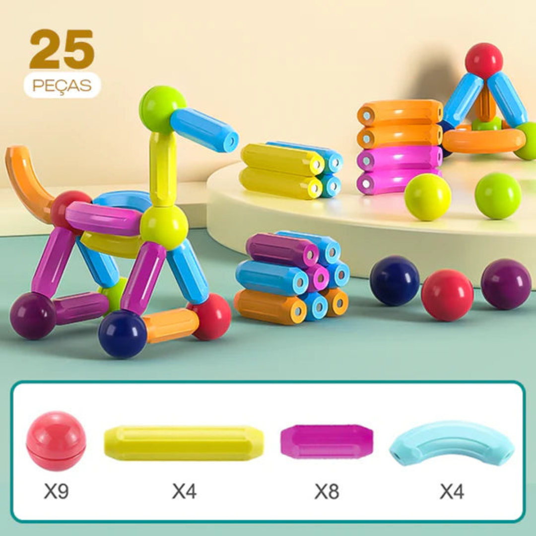 Brinquedo Magnético Criativo - Blocos Educacionais | Building Blocks