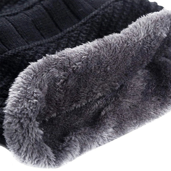 Kit Inverno Completo Unissex Touca de Frio com Gola Forrada e Luva