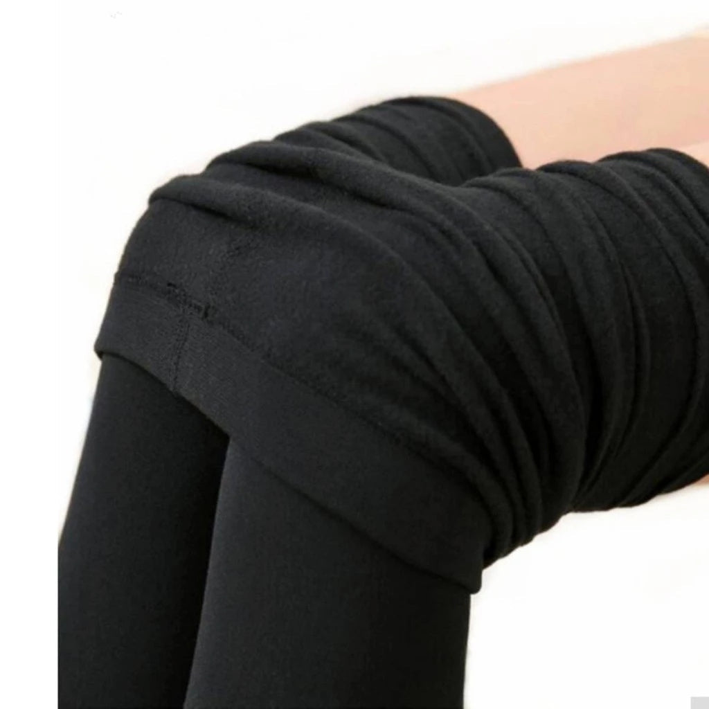 Meia-Calça Feminina Térmica de Flanela com Cintura Alta