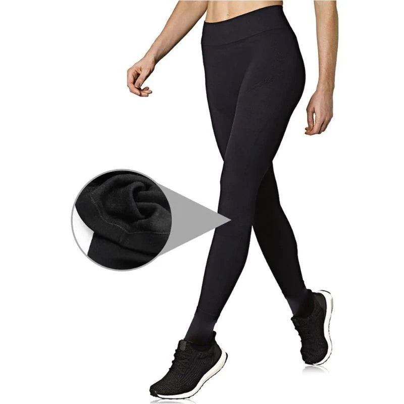 Meia-Calça Térmica de Inverno Flanelada com Pé e Cintura Alta