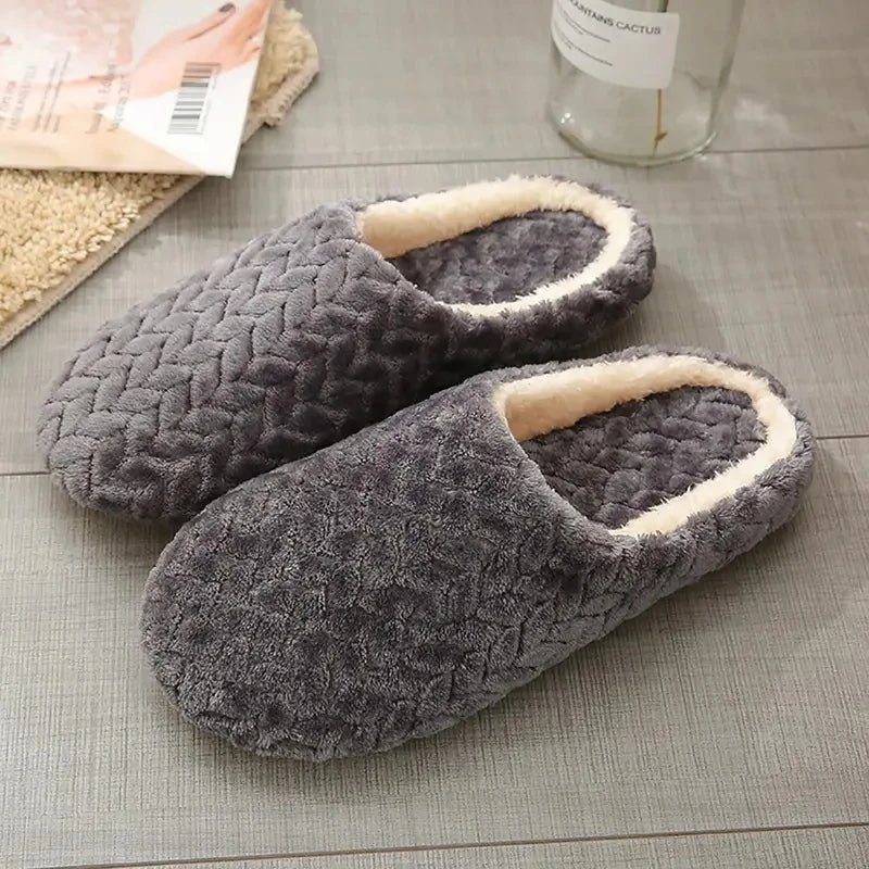 Pantufa Chinelo Unissex de Pelúcia Macia Antiderrapante para Inverno