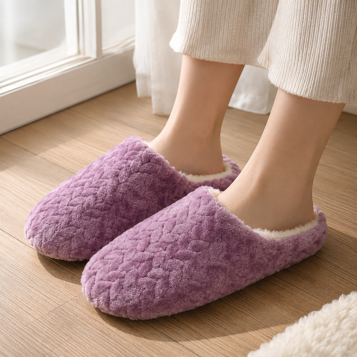 Pantufa Chinelo Unissex de Pelúcia Macia Antiderrapante para Inverno