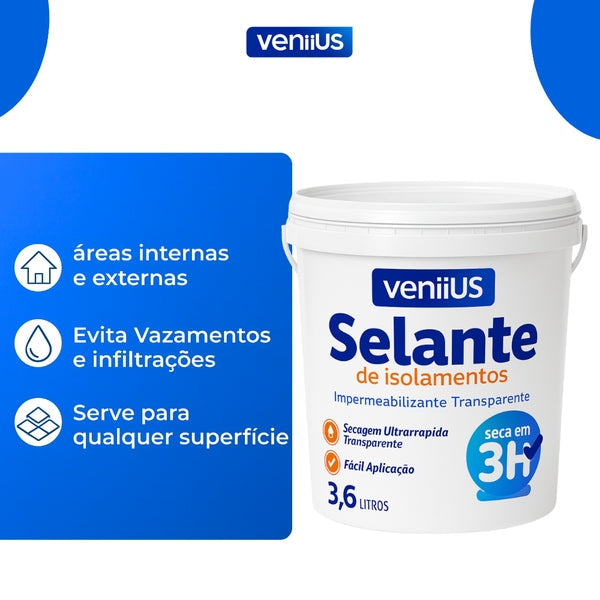 Selante de Alta Resistência contra Infiltrações e Vazamentos Veniius | 15 Litros