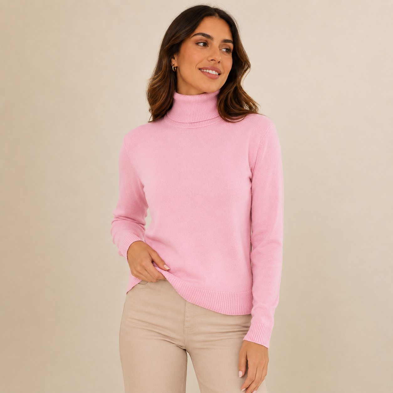 Suéter Feminino Cacharrel Gola Alta em Tricô | WinterComfort
