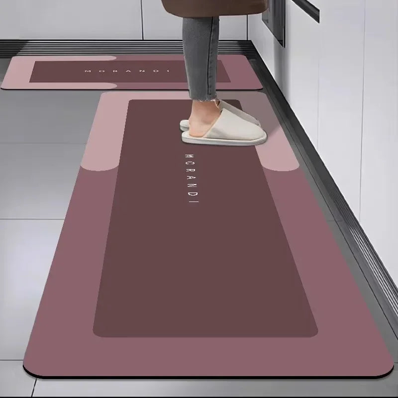 Tapete para Cozinha Minimalista Antiderrapante Absorvente